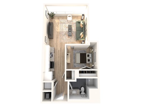 The Guardian Apartments in Silver Spring, Maryland One Bedroom Floor Plan